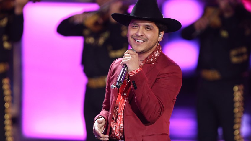 GRAND PRAIRIE, TX – NOVEMBER 07: Singer Christian Nodal performs on stage during The Premios de la Radio 2019 at Verizon Theater on November 7, 2019 in Grand Prairie, Texas. (Photo by Omar Vega/Getty Images)