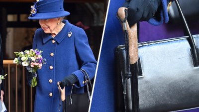En video: la reina Isabel II usa un bastón por primera vez en un acto público