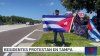 Residentes cubanos protestan en las calles de Tampa