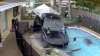 Captado en video: un auto se estrella contra la piscina de una casa en Florida