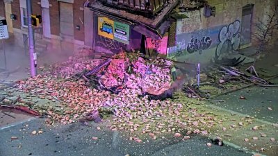 Dramático video: persecución policial deja un muerto y un edificio derrumbado