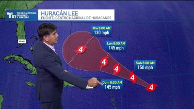 El huracán Lee baja a categoría 4 mientras avanza por el Atlántico