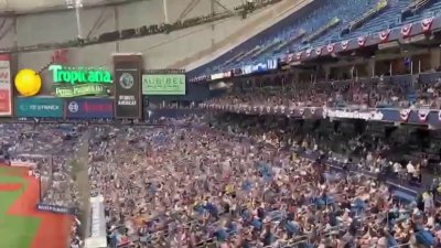Fanáticos de los Tampa Bay Rays llegan a partido inaugural