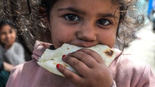 Una niña palestina en Rafah, Gaza, este martes pasado.