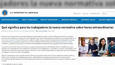 Nueva regla para trabajadores asalariados en horas extras