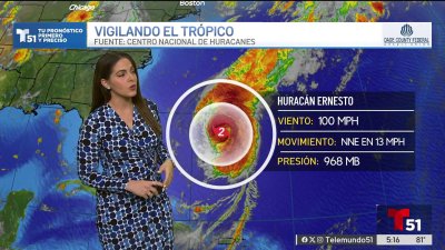 Vientos de 100 mph: ¿Cuál es la trayectoria del huracán Ernesto?