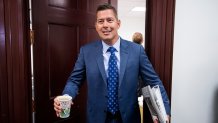 UNITED STATES - SEPTEMBER 5: Rep. Sean Duffy, R-Wisc., leaves the House Republican Conference meeting in the Capitol on Wednesday, Sept. 5, 2018. (Photo By Bill Clark/CQ Roll Call)