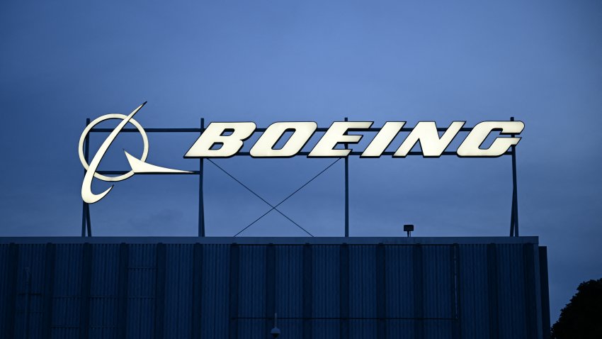 The Boeing Co. logo is displayed outside of company offices near Los Angeles International Airport (LAX) in El Segundo, California on January 18, 2024. (Photo by Patrick T. Fallon / AFP) (Photo by PATRICK T. FALLON/AFP via Getty Images)