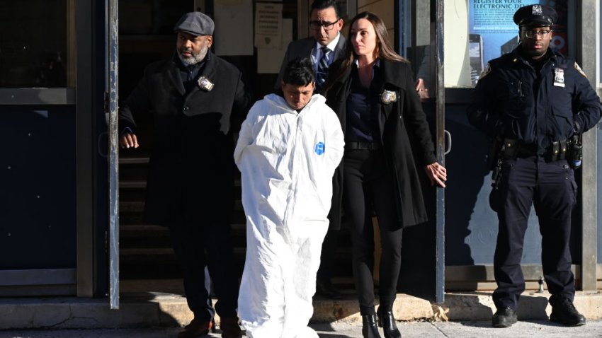 NEW YORK, UNITED STATES – DECEMBER 23: 33-year-old Sebastian Zapeta walks out of the NYPD 60th Precinct after being arrested and charged in the death of a woman aboard a subway train as she slept and was allegedly lit on fire by Zapeta in Coney Island, Brooklyn, United States on Monday, December 23, 2024. (Photo by Kyle Mazza/Anadolu via Getty Images)