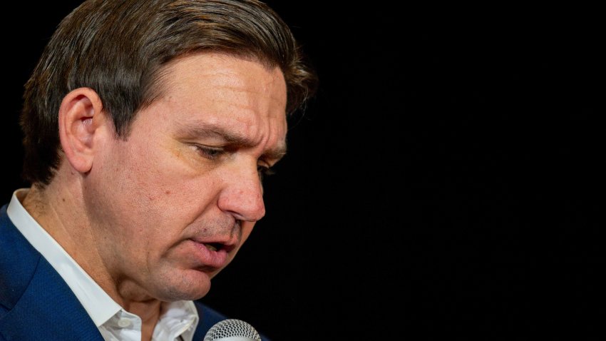 NASHUA, NEW HAMPSHIRE – JANUARY 19: Republican presidential candidate, Florida Gov. Ron DeSantis speaks to supporters during a campaign rally at the Courtyard by Marriott Nashua on January 19, 2024 in Nashua, New Hampshire. DeSantis continues campaigning in New Hampshire ahead of that state’s primary on January 23. (Photo by Brandon Bell/Getty Images)