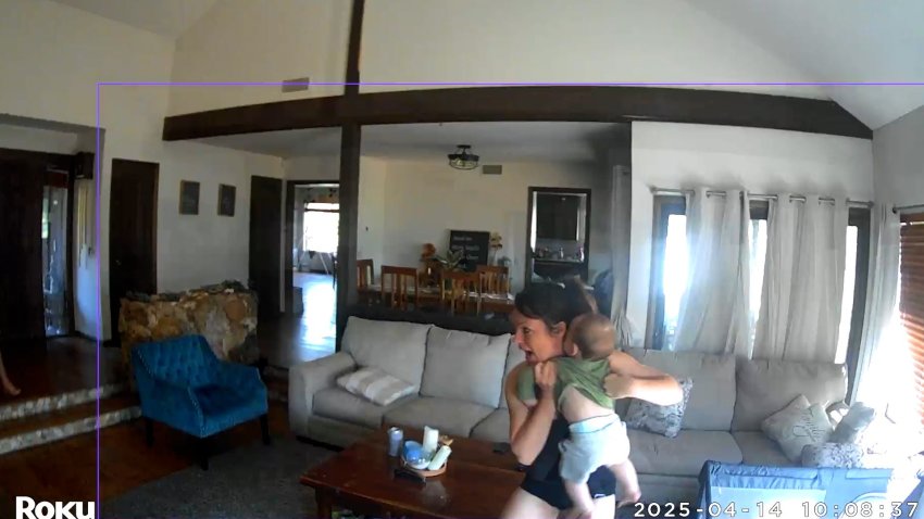 En video: madre agarra a su bebé y su gato reacciona ante un fuerte temblor en el área de San Diego
