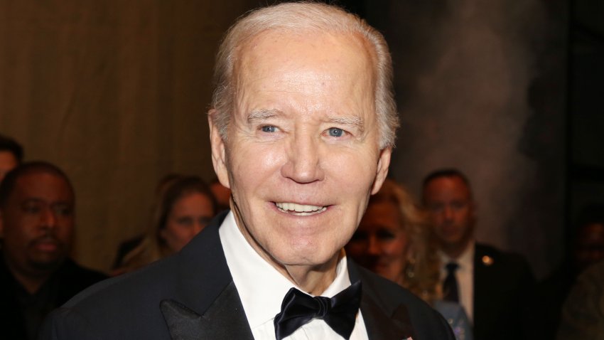NEW YORK, NEW YORK – MARCH 23:  Former U.S. President Joe Biden poses backstage on opening night of “Othello” on Broadway at The Barrymore Theatre on March 23, 2025 in New York City. (Photo by Bruce Glikas/WireImage)